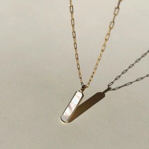 New With Tags Slide Jewelry Co. Mother of Pearl Vino Necklace 14K Gold-Plated